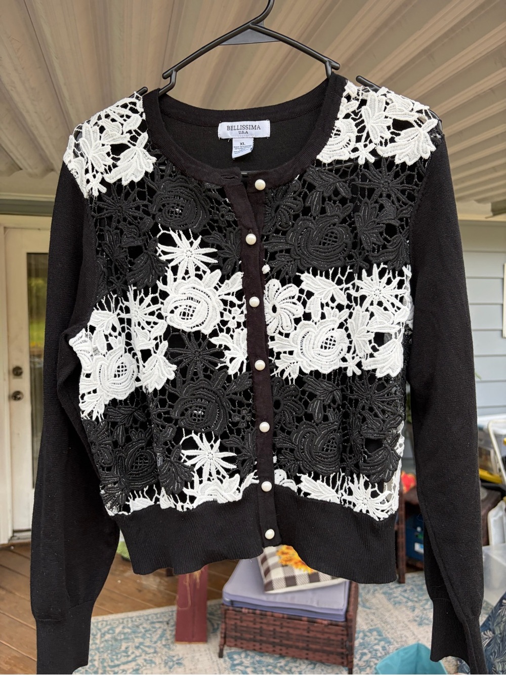 Bellissa Floral Lace Cardigan Sweater xl